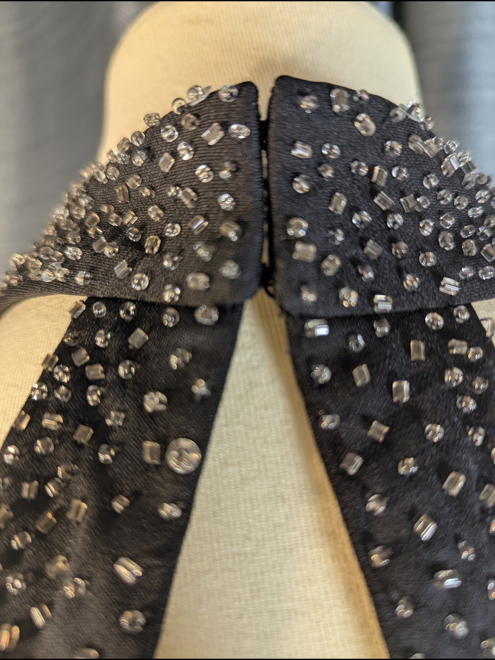 Black Rhinestone Halter Keyhole Top - Picture 8 of 9